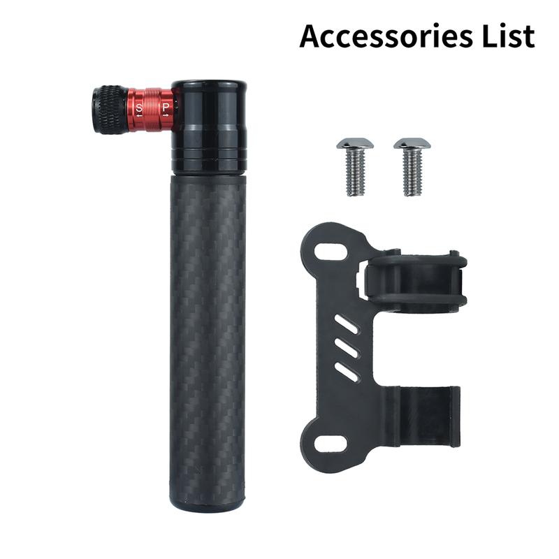 QIUDANOW Carbon Fiber Mini Bike Pump 90PSI Manual Pump with Quick Switch Valve fits Presta/ Schrader Valves for MTB/Road Bike