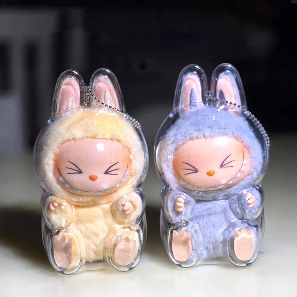 For Labubu Transparent Protective Cover Dustproof Monster Toy Storage Case Cute Elf Plushie Display Cover for Holiday Gifts