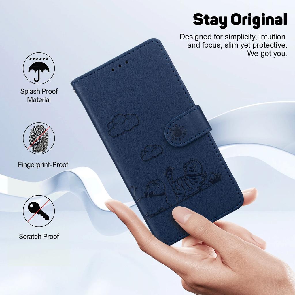 Cute Cat RFID BLOCKING Leather Case for Nokia XR21/G42/C12/C22/C32/G22/C31/X30/G60 Kickstand Wallet Card Slots Cover for Nokia C21 G11 Plus G300 G11