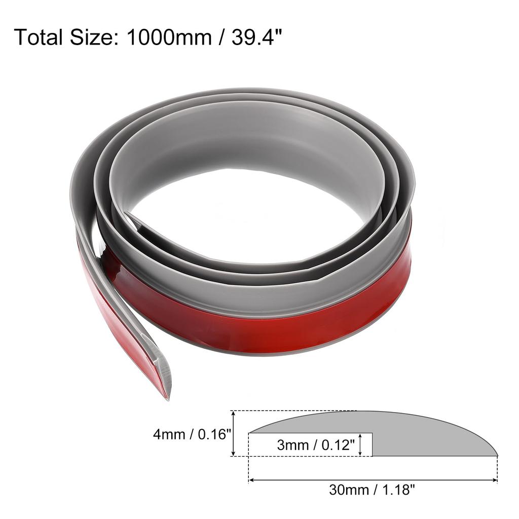 Uxcell Напольная переходная полоса, самоклеящаяся ковровая переходная кромка, 1 метр, ПВХ-полоса для пола высотой 3 мм и менее, серая, 3,3 фута