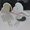 1pc Portable Crystal Rhinestone Handheld Mirror, Rhinestone-Encrusted ABS Beauty Handle Makeup Mirror, Bling Bling Princess Mirror for Makeup Touch-Up