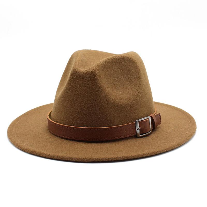 Шерстяная шляпа-цилиндр в стиле джаз, британская шляпа с большими полями, модная мужская и женская шляпа с плоскими полями, фетровая шляпа