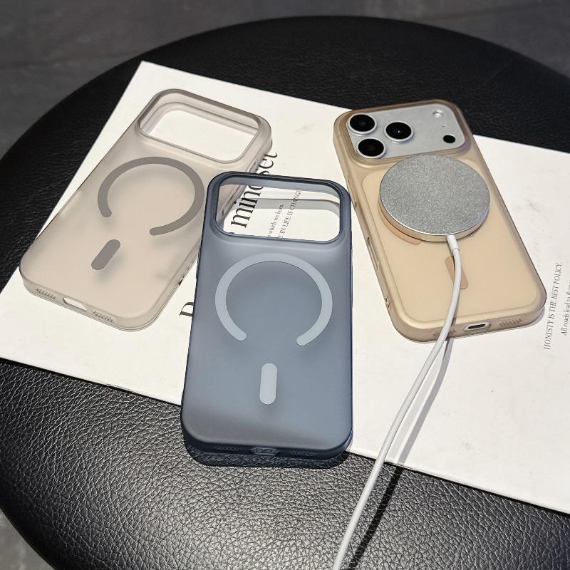 Прозрачный матовый ПК для чехла Magsafe для iPhone 17 Air 16 15 14 Plus 13 12 11 Pro Max 17 Pro Магнитная крышка для беспроводной зарядки