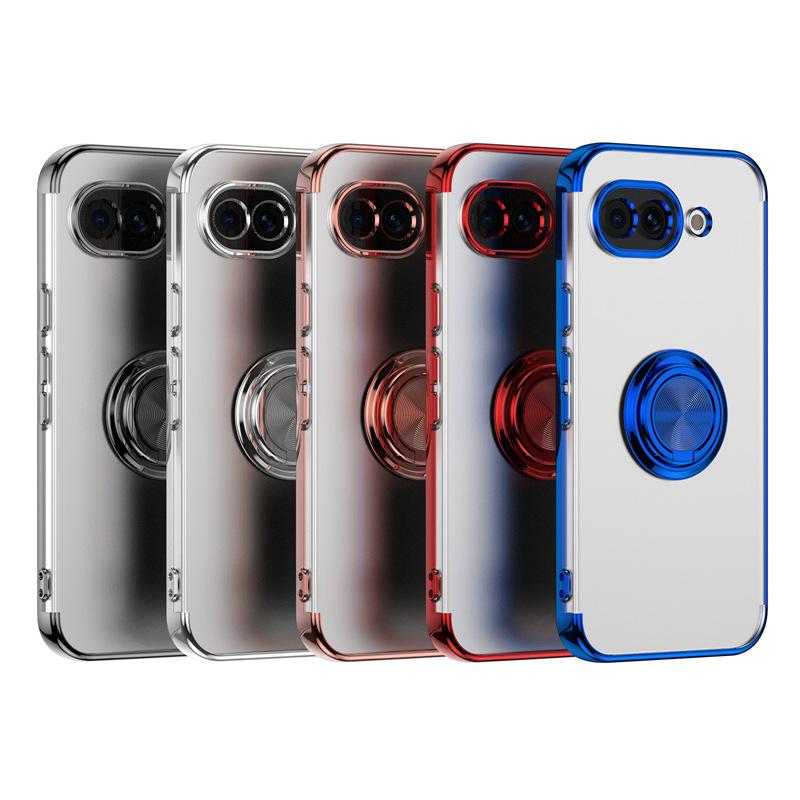 Google Pixel 9A Прозрачный Магнитный Чехол с Защитой от Царапин и Держателем-Кольцом для Пальца