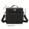 Solid Color Insulated Lunch Bag Large Capacity Food Warm Thermal Bag Tote Square Bag  Travel