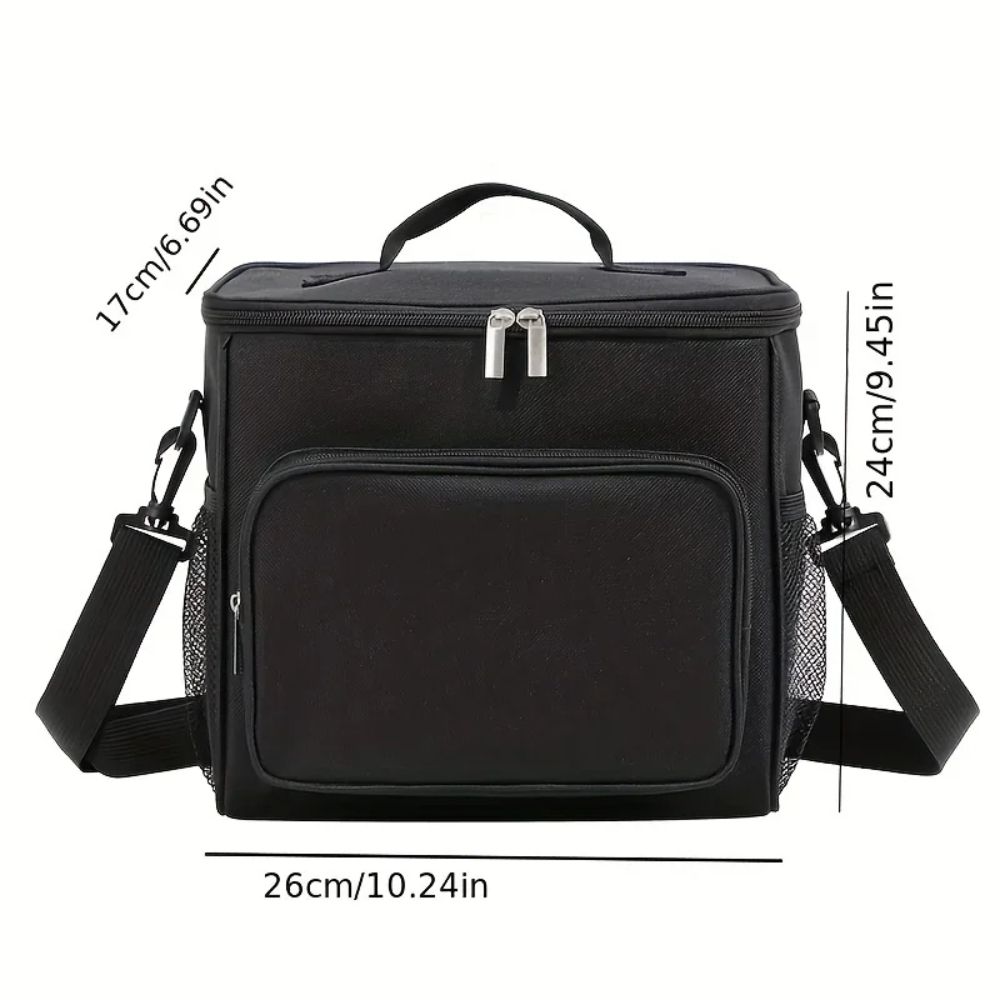 Solid Color Insulated Lunch Bag Large Capacity Food Warm Thermal Bag Tote Square Bag Travel