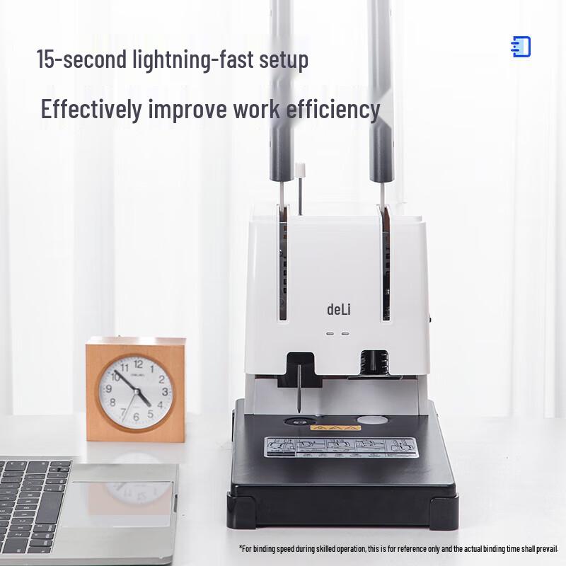 Deli Manual Financial Binding Machine CN plug (adapter included)