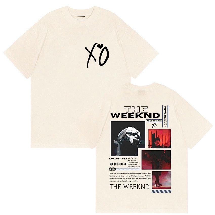 THE WEEKND STARBOY Xo Альбом 2025 Лето Графический 100% Чистый Хлопок Печатная Футболка Мужская Поп-Фанаты Хип-Хоп Унисекс Ретро Оверсайз