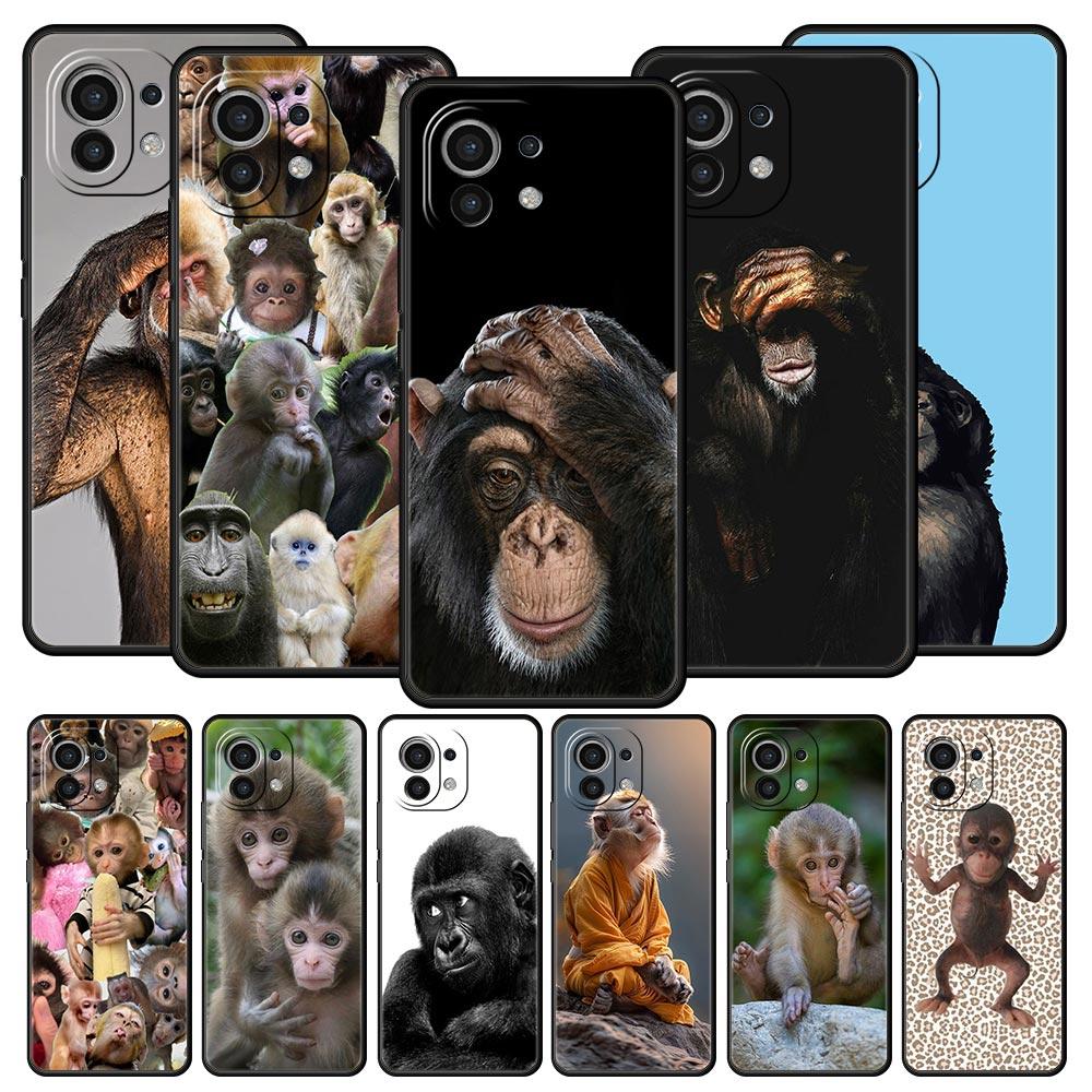 Милый забавный чехол-обезьянка для телефона Xiaomi 17 14 15 13 14T 13T 12T 11T Pro 12 11 Lite Poco X7 X5 X3 NFC F7 F6 Мягкий чехол