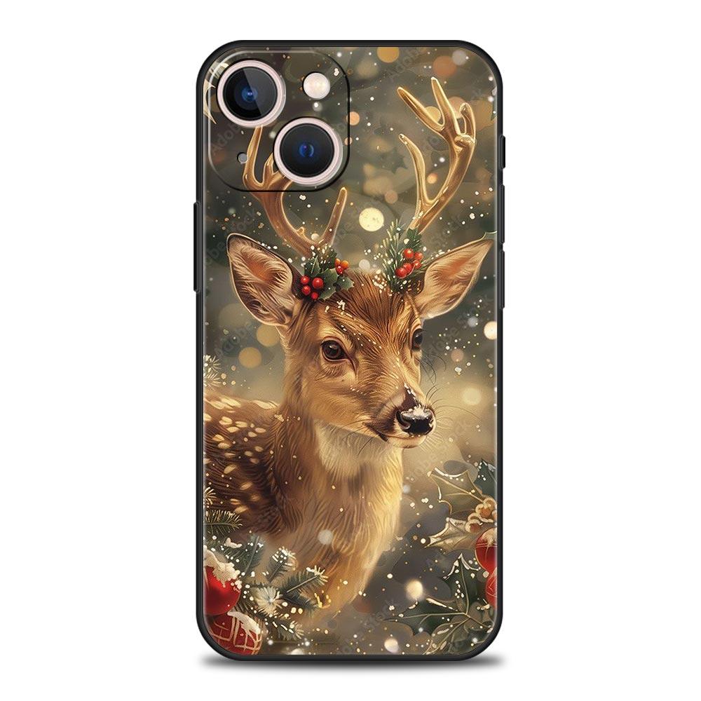 Cartoon Animal Deer Phone Case Cover for iPhone 17 16 15 14 13 12 11 Pro Max 17 Air Plus Shockproof Soft TPU Shell Fundas Capas