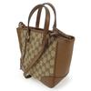 Used GUCCI Handbag 449241 leather/GG Canvas Brown Beige 2WAY