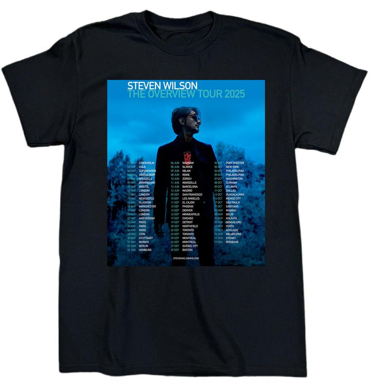 New The Overview Tour Of Steven Wilson Cotton Black Unisex T-Shirt Graphic Tee