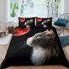 Galaxy Cat Duvet Cover Set Girls 3D Digital Cat Bedding Set Galaxy Colorful Cat Starry Sky Comforter Cover Lover Quilt Cover