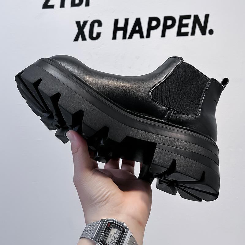 Мужские ботинки челси 2024 новые британские низкие труба-сигара мужские высококлассные на толстой подошве ботинки мартин 7367-A