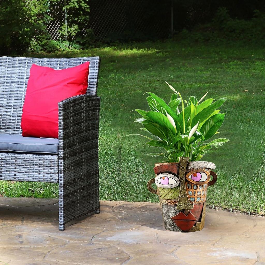 Outdoor Courtyard Crafts Funny Flower Pot Ornaments Green Plant Balcony Large Diameter Creative Resin Flower Pot