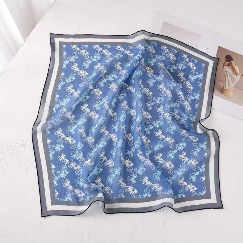 Spring and Summer New 100% Mulberry Silk Georgette Silk Scarf Women's Retro Lazy Chinese Square Scarf Premium Scarf Accessories