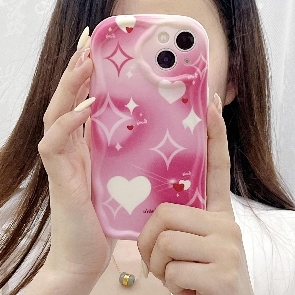 Милый силиконовый чехол для Tecno Spark 10 Oppo A78 A58 A38 Vivo V25 V27 V29 Xiaomi Redmi Note 12 11, чехол с рисунком в виде сердца и звезды, мягкий бампер из ТПУ