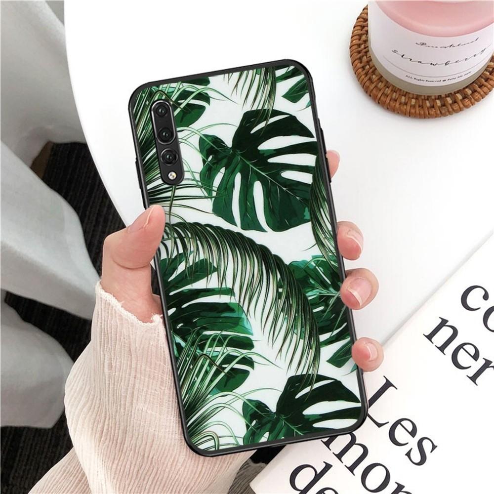 Monstera Green Leaves Phone Case For Huawei P 8 9 10 20 30 40 50 Pro Lite Psmart Honor 10 Lite 70 Mate 20lite