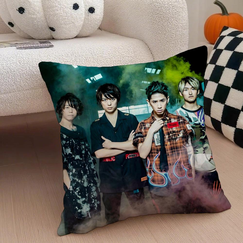 Energetic Rock Japanese Band OONE OK ROCK Cushion Cover Throw Pillow Cover Hidden Button Durable Polyester Chair Cushion