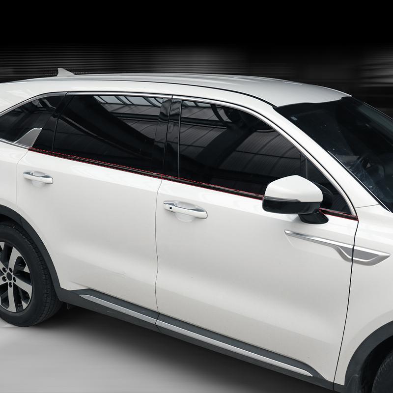 Для Kia Sorento MQ4 2021-2026 10 шт. ABS Декоративная полоска на окно автомобиля Кнопка Накладка на боковую панель Отделка Декоративная полоска на окно стойки D