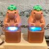Cartoon Capybara Keyboard Fidget Keychain with Sound Light Stress Relief Kids Adults