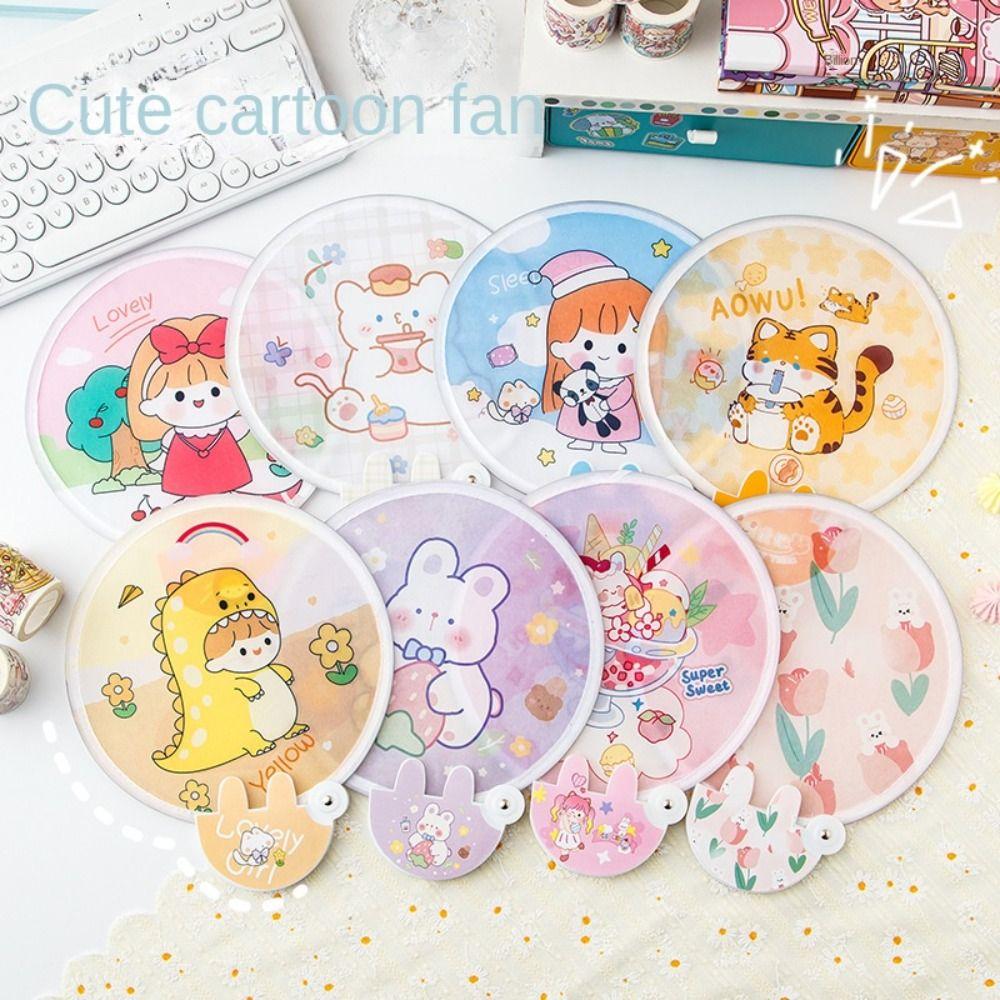 Пляжный газон Ручной веер Детский маленький веер Карманный маленький круглый веер Мини складной веер