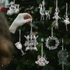 Акрил Акриловые Рождественские Подвески Прозрачные Прозрачные Имитация Кристалла Подвесная Подвеска Прозрачные Украшения на Елку