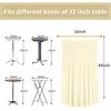 Cocktail Table Covers 32"x 43" Champagne Cocktail Table Tablecloth with Natural Wavy Round Skirt for Bar Wedding Party Banquet Decoration