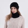 Yousheng 3 Pcs/Set Unisex Winter Hat Scarf Gloves Set Thick Knitted Ear Protection Cap Gloves Stretchy Windproof Winter Outdoor Cycling Dome Beanie