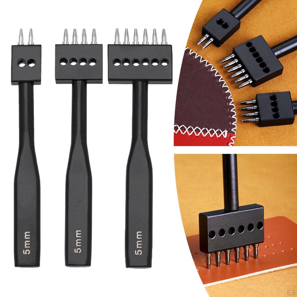 Инструмент для прокалывания кожи с зубцами 5 мм, удобная ручка, вспомогательные инструменты, прочный круглый дырокол