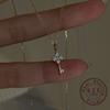 925 Sterling Silver 18K Gold Plated Key Necklace, Dainty CZ Key Pendant Choker, Minimalist Hypoallergenic Jewelry for Women