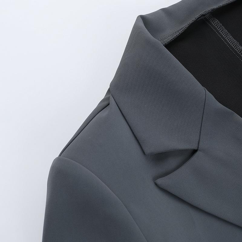 Flower Belt Blazer Coat Women's Street Fashion Loose Pocket Long Sleeve Jackets Autumn Winter Casual Commuter Blazers Female Temperament Coats