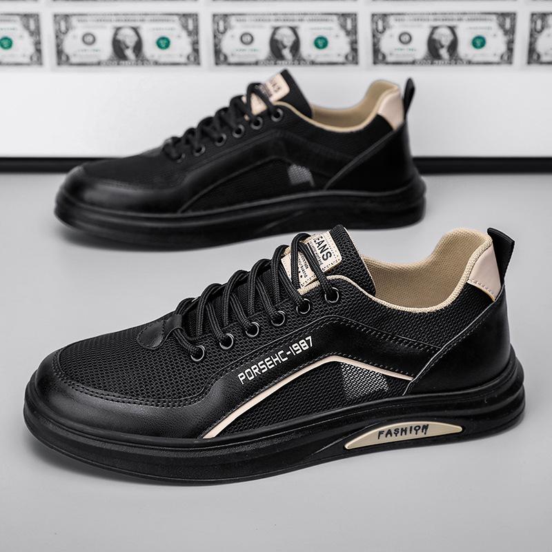 Сетчатая мужская обувь летняя дышащая тонкая мягкая подошва нескользящая маленькая белая обувь молодежная спортивная и повседневная обувь низкие модные туфли