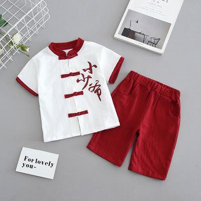Детский костюм Hanfu Tang, летний костюм с короткими рукавами, летний костюм для мальчиков, летняя одежда для девочек 1-5 лет, костюм Tang