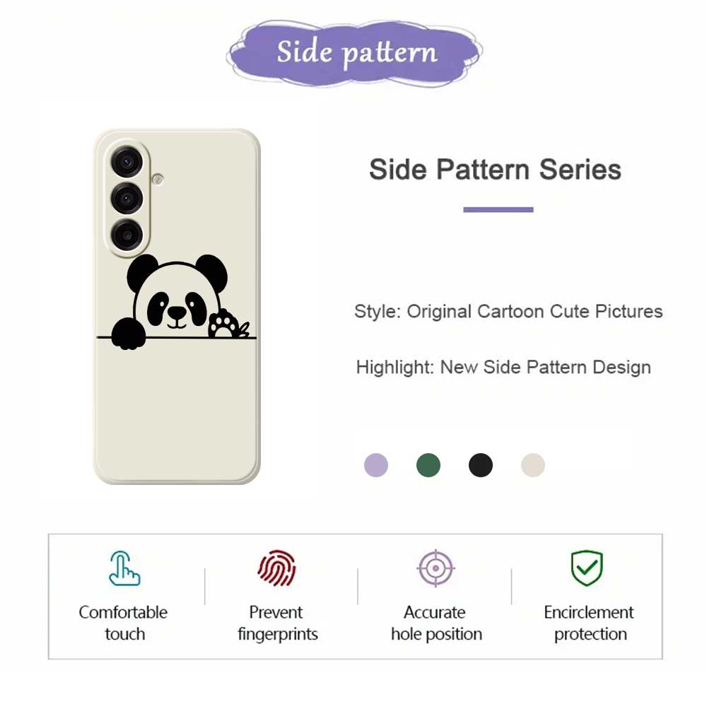 For Samsung Galaxy A17 5G Case Panda Head Pattern Printing Straight Edge TPU Phone Back Cover