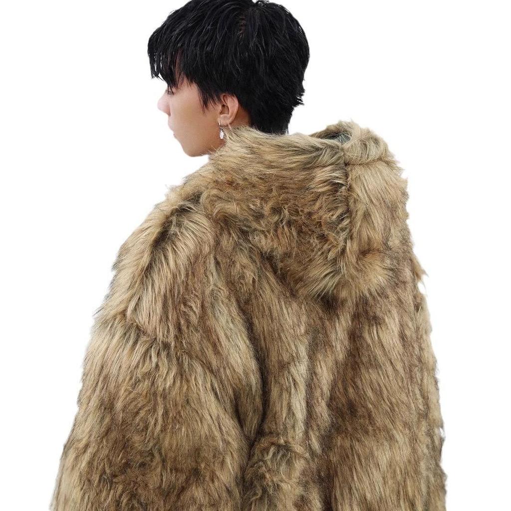 2024 Экологичная двусторонняя кожаная куртка с капюшоном из искусственного меха норки и бархата