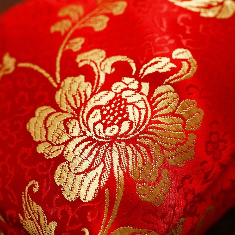 Large Capacity Canvas Flower Drawstring Bag Chinese Style New Year Bucket Bag Female/Girls