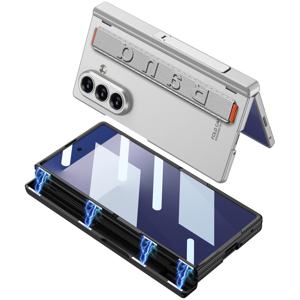 Подходит для чехла для мобильного телефона Samsung Z Fold7 Магнитная адсорбция Шарнир Центральный вал Оболочка Мембрана Боковой кронштейн Fold7 Защитный чехол с ремешком на запястье