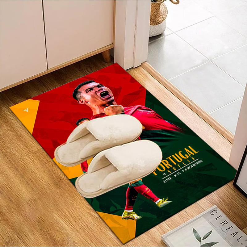 Cristiano Ronaldo Rug Game Carpet, Floor Mat for Bedroom Living Room Entryway Rug, Home Decor Idea Gift for Christmas birthday