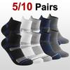 5/10 Pairs Men Sports Ankle Socks Sweat Absorbing Breathable Comfortable Very Suitable Basketball Running Outdoor Leisure Socks