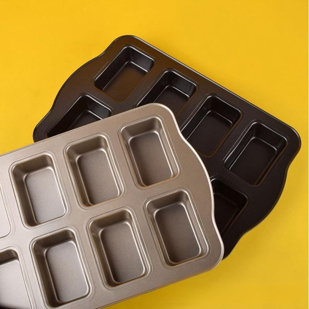 8-Cavity Mini Loaf Pans Carbon Steel Baking Mold Reusable Brownie Pan Kitchen Accessories