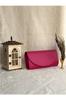 Women's Stylish and Useful Evening Dress Bag Fuchsia Soft Leather Evening Dress Portfolio Clutch Bag