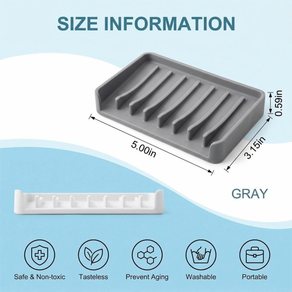 Diversion Soap Holder Silicone Sink Organizer Tray Sink Splash Guard Mat for Bathroom and Kitchen