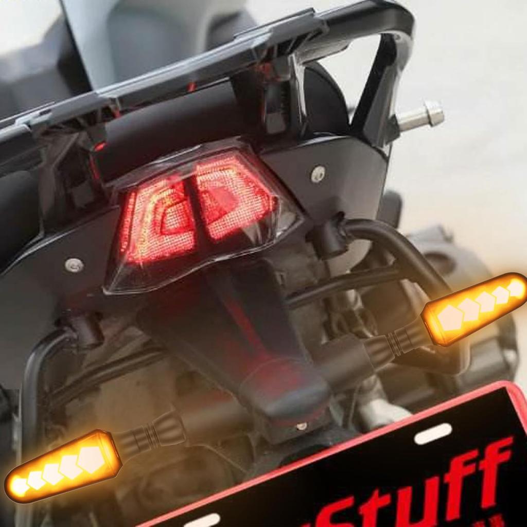 Kinstecks 4PCS Motorcycle Indicators Flowing Turning Indicators Turn Signal Lights 12V for Motorcycle Motorbike Scooter Quad Cruiser Harley Kawasaki