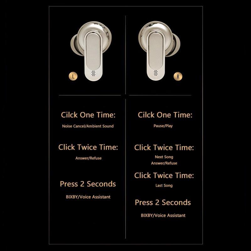 Умные наушники с сенсорным ЖК-экраном, беспроводные наушники, гарнитура с активным шумоподавлением, Hi-Fi стерео музыка с HD-микрофоном для всех смартфонов