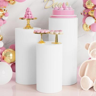3 шт. вечеринка цилиндр пьедестал подставка крышка цоколь столб декоративные рукава день рождения вечеринка свадьба декор десерт основание обертка ткань планировщик вечеринок