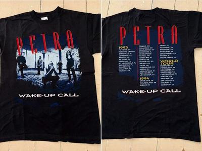 PETRA Musical Group T-Shirt, VTG Best Petra Wake-up Call 1993 1994 Album Shirt