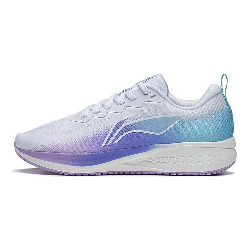 Li Ning Red Hare 6 Нескользящие, износостойкие, дышащие низкие кроссовки для бега Женские Бело-сине-фиолетовые ARMT016-7