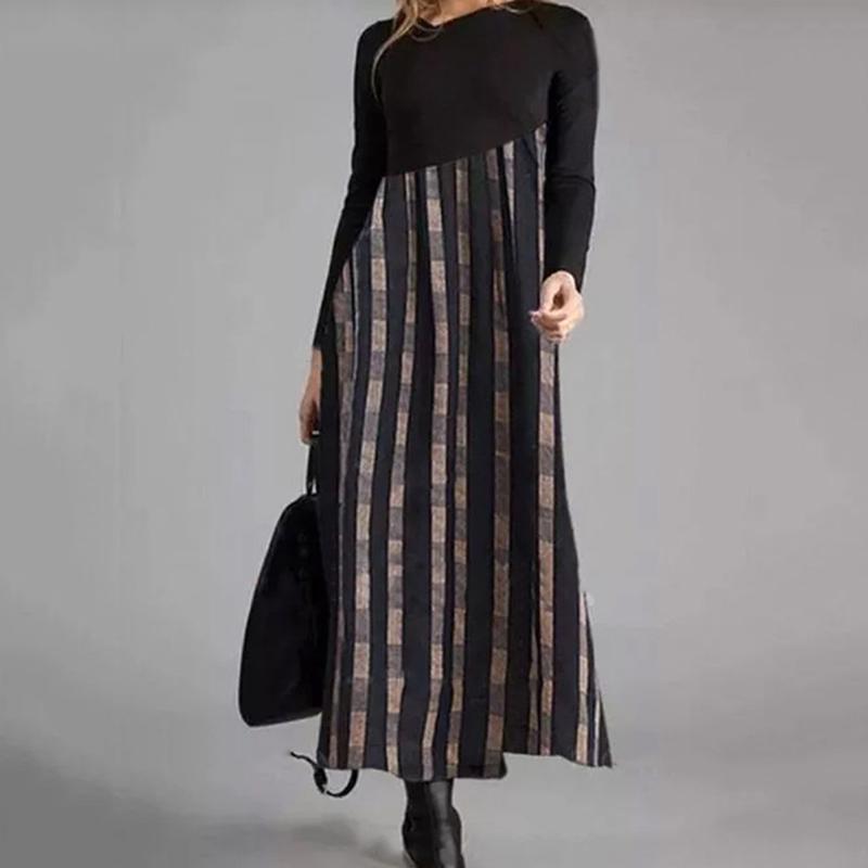 Женское модное повседневное платье с длинным рукавом и принтом больших размеров, вечерние длинные платья для дам