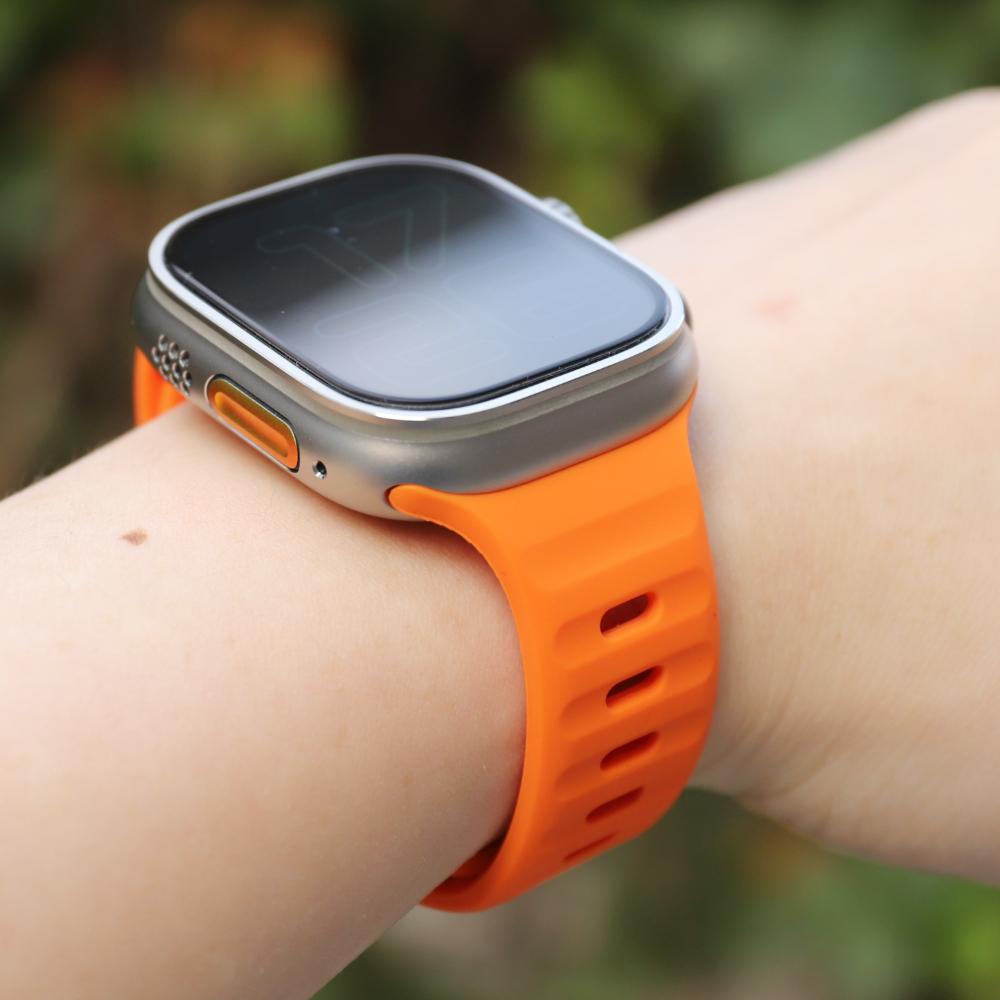 Силиконовый ремешок для Apple Watch Ultra 3/2/1 49мм 11/10 46мм 42мм Спортивный браслет iWatch series 9 8 7 6 5 SE 3 45мм 41мм 44мм 40мм